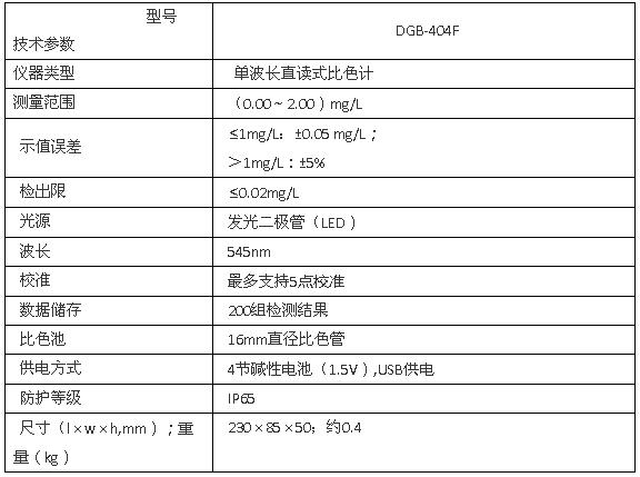 上海雷磁DGB-404F型便攜式六價鉻測定儀